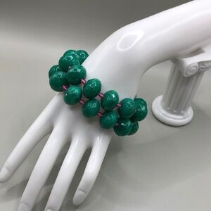 J.crew chunky beaded roll on stretch bracelet 2. layering stackable, boho